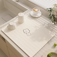 Diatomaceous Earth Absorbent Mat for Kitchen Countertops and Bars, Quick Dry Non-Slip Heat Resistant Pad