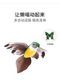 Automatic Rotating Bird Cat Toy for Indoor Cats, Interactive Electric Kitten Teaser with Spring and Sound