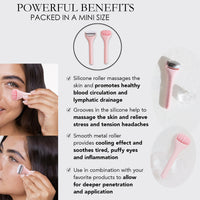 Dual-Ended Stainless Steel Eye Cream Applicator & Silicone Facial Massager Set