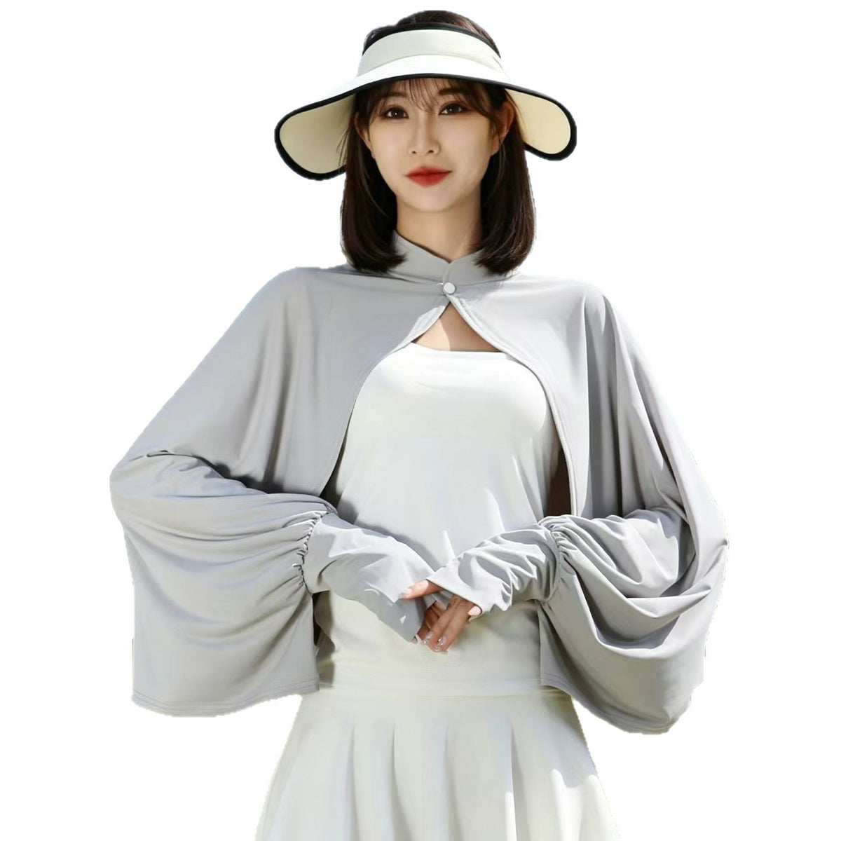 Women's UPF50+ Ice Silk Sun Protection Shawl for Driving, Cycling, and Outdoor Activities