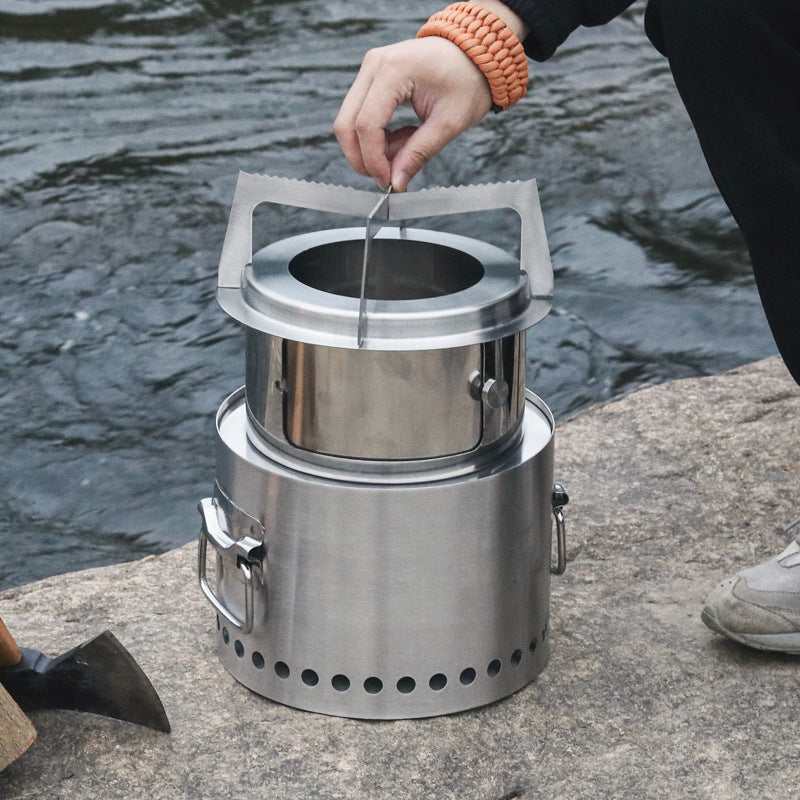 Portable Outdoor Wood Burning Stove Multi-functional Camping Fire Pit