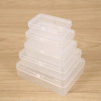 PP Clear Rectangular Plastic Storage Box for Small Parts, Jewelry, and Hardware
