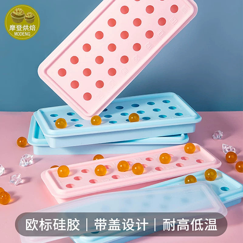 Fabake Silicone Ice Ball Mold with Lid for Mooncakes and Ice Cubes