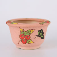 Hand-Painted Ceramic Succulent Planter with Butterfly Relief for Desktop Decor