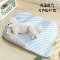 Pet Cooling Mat for Dogs and Cats, Breathable Ice Silk Pad with Pillow for Summer