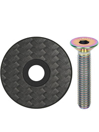 Lightweight Carbon Fiber Stem Top Cap with Titanium Bolt for Road and Mountain Bikes