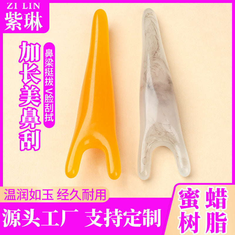 Resin Gua Sha Nose Scraper for Facial Massage and Meridian Dredging