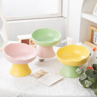 Ceramic Elevated Cat Dog Bowl for Food and Water, Tilted Design, Large Capacity, Anti-Spill Pet Feeder