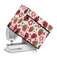Sewing Machine Dust Cover with Ladybug Strawberry Floral Print, Washable & Foldable