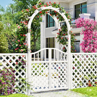 Wooden Garden Arch Trellis with Planter Boxes for Climbing Plants