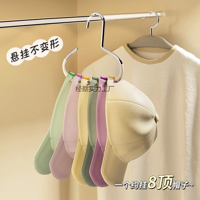 Stainless Steel Multi-functional Scarf Hanger with Non-slip Rings for Hats, Scarves, and Belts