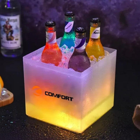 7L LED Ice Bucket Bluetooth Speaker with Foldable Design for Outdoor Beverages