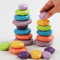 Rainbow Pebble Stacking Stones Sensory Training Balance Game Toy