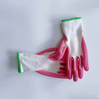 Bamboo Fiber Latex Coated Gardening Gloves - Puncture & Water Resistant for Planting & Floral Work