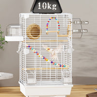 Large Metal Bird Cage for Parrots, Cockatiels, Peonies, and Other Small Birds