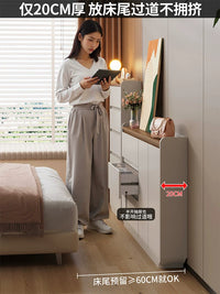 Italian Style Ultra-Thin Chest of Drawers, 20cm Narrow Solid Wood Storage Cabinet for Bedroom