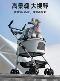 2026 Pet Stroller with Detachable Carrier for Small to Medium Dogs and Cats, Lightweight Foldable Design