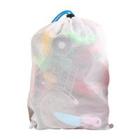 Mesh Drawstring Storage Bags for Travel, Toys, Clothes, and Small Items - Transparent & Waterproof