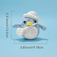 Cartoon Penguin Crochet Kit DIY Handmade Yarn Doll Craft Set