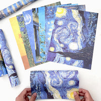 A4 Van Gogh Starry Night Origami Paper for Crafts and Printing, Single-Sided Printed