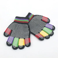 Kids' Figure Skating Gloves with Anti-Slip Dots - Warm, Thickened, Knitted Ice Dance Gloves for Boys and Girls