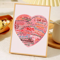 Nordic Style Heart Letter Art Print Wall Decor for Bedroom