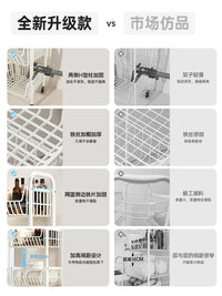 Multi-layer Kitchen Storage Cart with Wheels, Heavy-Duty Vegetable and Fruit Rack