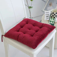Thickened Milk Velvet Seat Cushion with Ties for Chairs