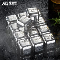 Food Grade 304 Stainless Steel Whiskey Ice Cubes Reusable Chilling Stones