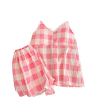 Women's Summer Floral/Plaid/Polka Dot Camisole Pajama Set with Chest Pads