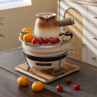 Vintage Clay Charcoal Stove for Indoor/Outdoor Use - Hot Pot, BBQ, and Tea Brewing