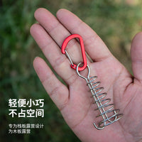 Outdoor Deck Tent Pegs with Spring Buckle for Camping Canopies and Wind Ropes