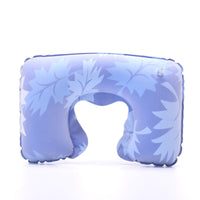 Inflatable Flocked U-Shaped Travel Neck Pillow for Outdoor and Aviation Use