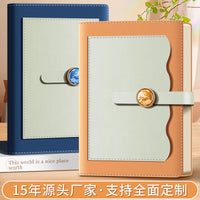 A5 Business Notebook with Crystal Buckle or Flat Buckle, 240 Pages, Portable for Office Meetings and Work Records