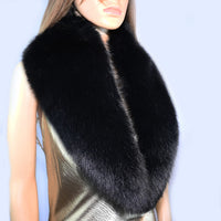 Faux Fox Fur Shawl Collar Scarf for Winter Warmth