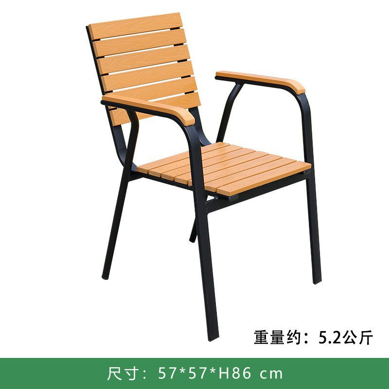 Outdoor Wood-Plastic Composite Patio Dining Table for Garden Balcony