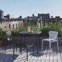 Outdoor Patio Bistro Set, Wrought Iron Garden Furniture for Balcony, Yard, Cafe, 3-Piece Table and Chairs
