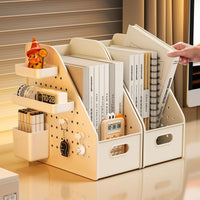 Pegboard Desktop Bookends with Storage for Students and Office