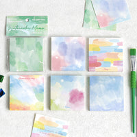 100-Sheet Watercolor Memo Pad, Colorful Graffiti Design, Bright Palette Sticky Notes for Journaling and Planning