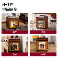 Bauhaus Design Nightstand, Solid Wood Small Side Table for Bedroom, Movable End Table