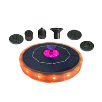 Solar Fountain Pump with RGB Lights for Outdoor Ponds, Bird Baths, and Garden Decoration