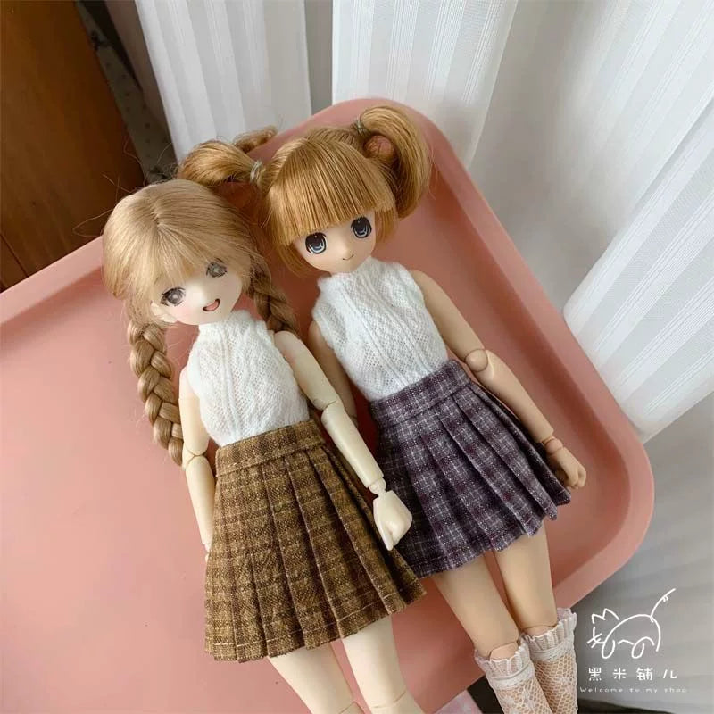 Classic Plaid Pleated Skirt for BJD Dolls - 1/6, 1/4, OB22, Azone