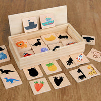Montessori Wooden Shadow Matching Puzzle Game for Preschool Kids Early Education