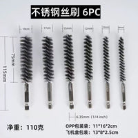 Long Stainless Steel Wire Brush for Pipe Cleaning and Rust Removal, Hex Shank Drill Attachment