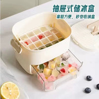 Portable Mini Ice Cube Maker Tray for Home, Office, Dorm, Camping, Car - 52-Grid Double Layer, Food Grade