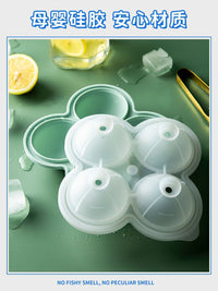 Large Spherical Ice Cube Mold for Whiskey and Cocktails, Reusable Silicone Ice Ball Maker for Home Bar