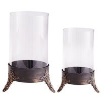 European Style Scented Candle Holder with Glass Tray for Christmas Dinner Decoration
