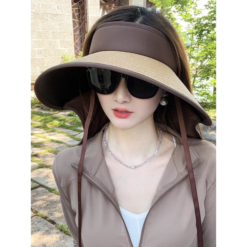 UV Protection Sun Hat with Detachable Neck Flap for Women