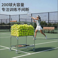 Tennis Ball Hopper Cart with Wheels, Portable Large Capacity Tennis Ball Collector for Training