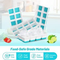 8-Compartment Ice Cube Tray with Lid, Square Ice Ball Maker Mold and Ice Clip Set